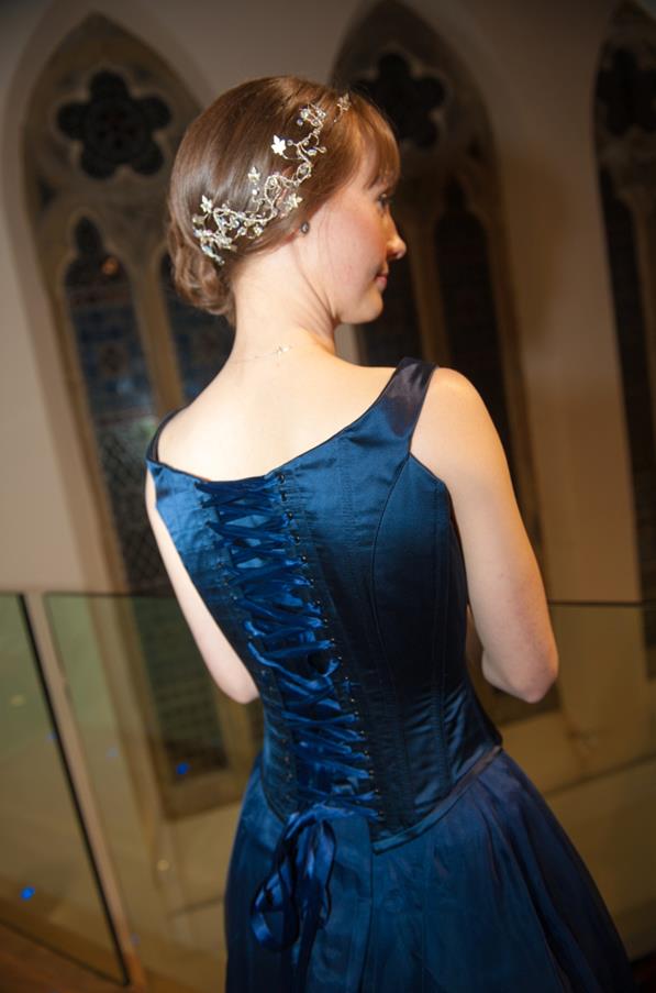 The-couture-company-alternative-bespoke-custom-made-wedding-dresses-corset-dress-gothic-navy-blue-black-corsetted-corset-yuille-organza-skirt-coat-sleeves- (21) (Copy)