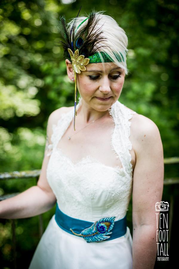 the-couture-company-alternative-wedding-dresses-midlands-birmingham-bespoke-short-peacock-detail-teal-dress-wedding-bridal-gown-5