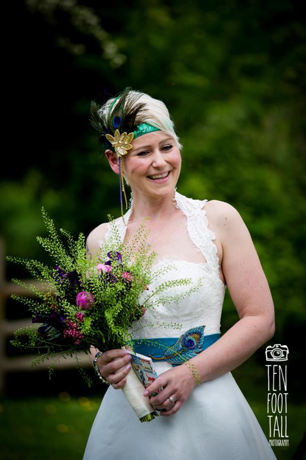 the-couture-company-alternative-wedding-dresses-midlands-birmingham-bespoke-short-peacock-detail-teal-dress-wedding-bridal-gown-9