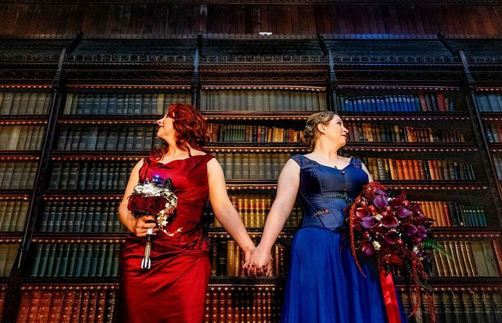 Melanie and Helen - Red-blue-dress-bespoke-alternative-Wedding_lisa-carpenter-photography0002 (81)